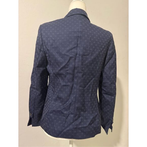 Louis Feraud blue navy wool & cashmere blend button front blazer 6 - Picture 2 of 7